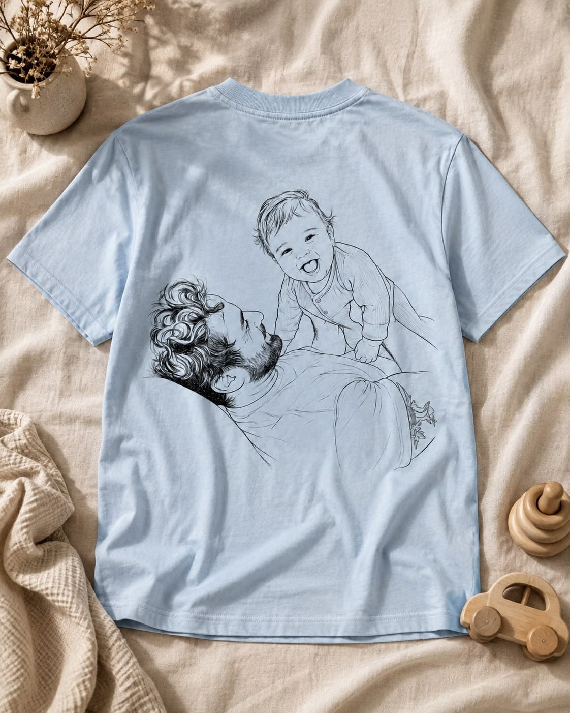 A Proud Daddy shirt styled and photographed by a customer